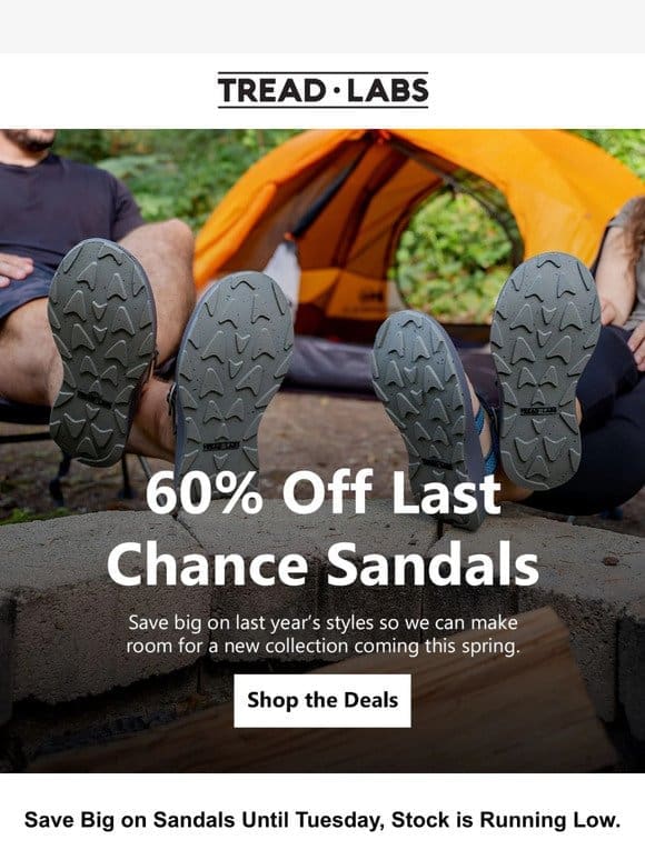 60% Off Last Chance Sandals