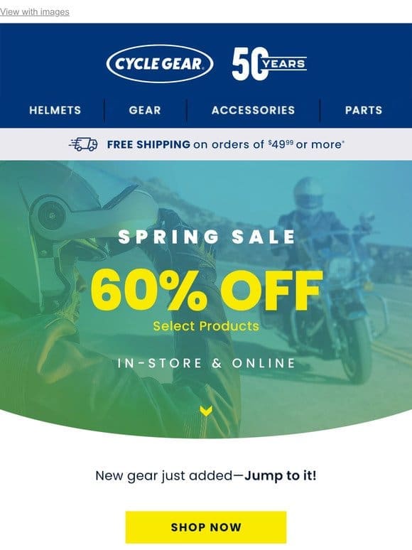 60% Off Select Products During Spring Sale