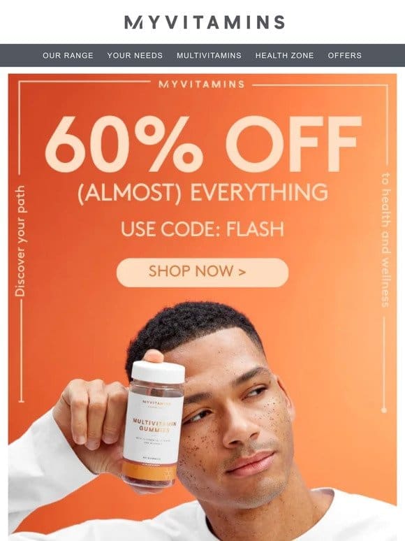 60% off your vitamins for one day only⭐
