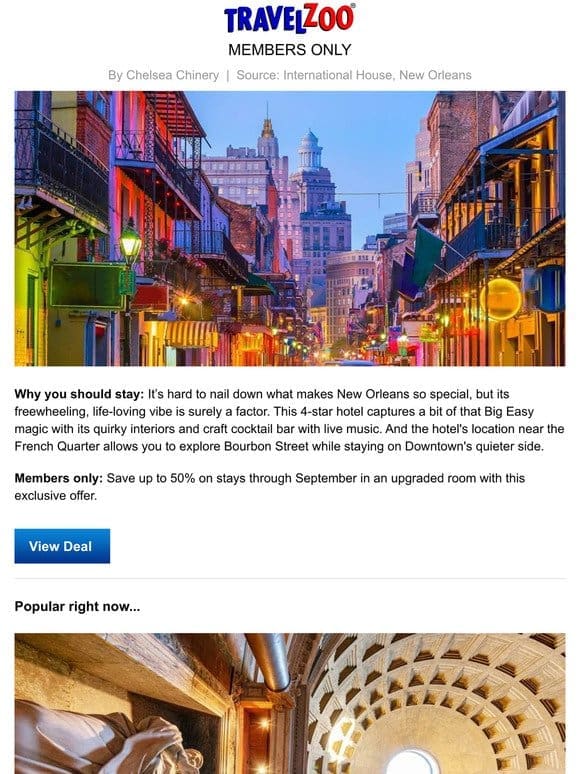 $99 & up—New Orleans: stay 2 blocks from French Quarter