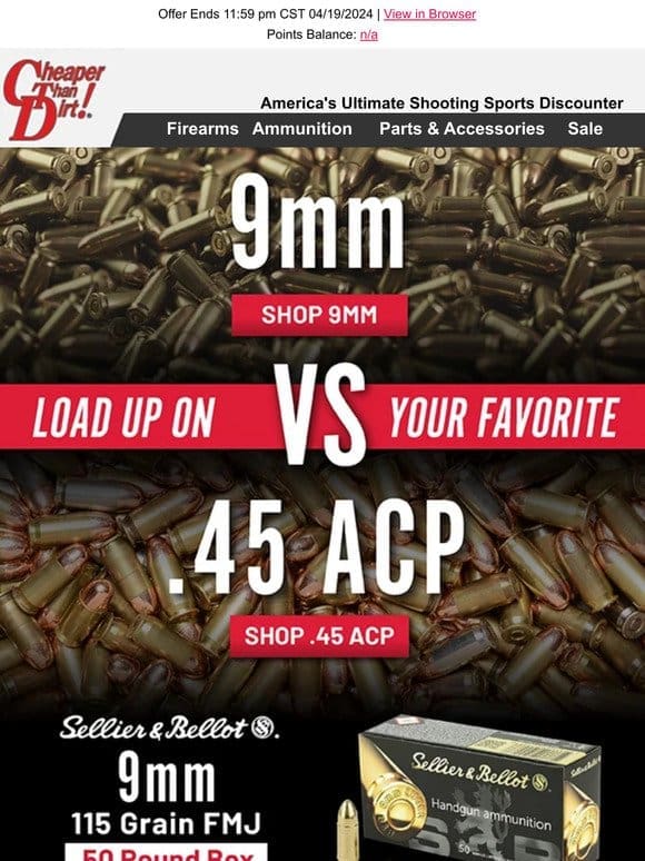 9mm vs .45 ACP – Shop Your Favorite Caliber Deals Now
