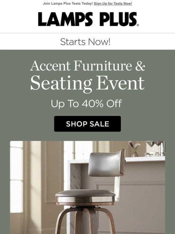 Accent Furniture and Seating on Sale Now