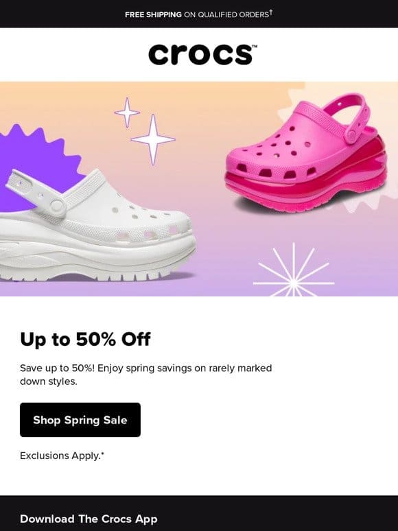 Act Fast! Spring Savings of up to 50% Off Ends Soon!
