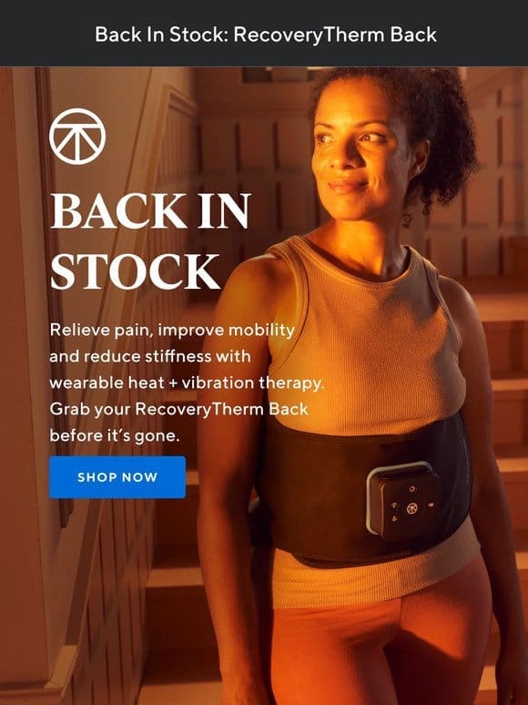Act now: RecoveryTherm Back is back in stock
