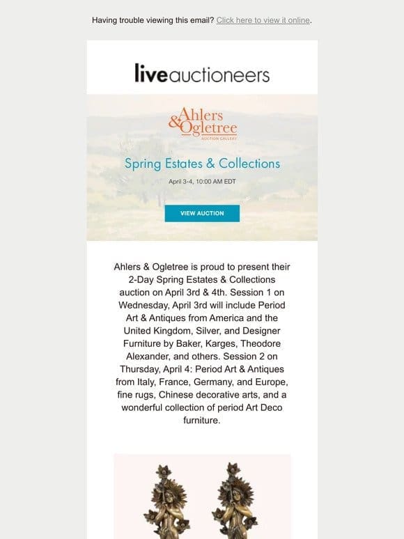 Ahlers & Ogletree Auction Gallery | Spring Estates & Collections