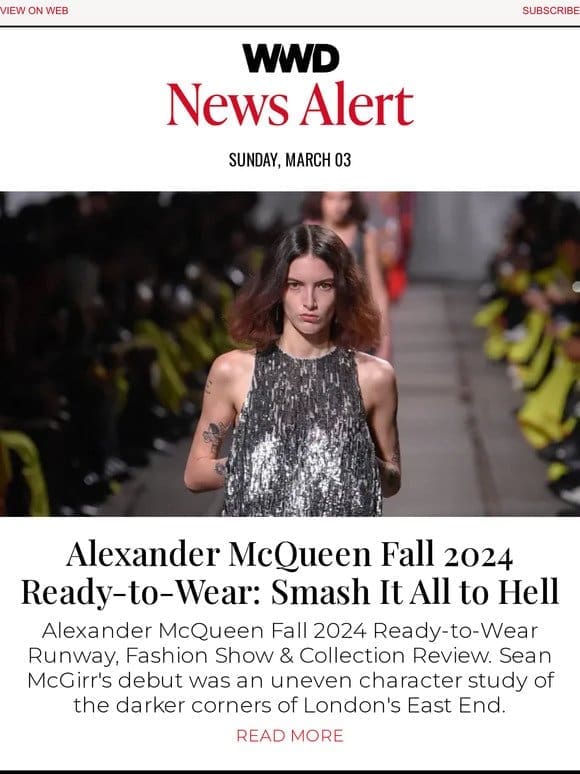 Alexander McQueen Fall 2024 Ready-to-Wear: Smash It All to Hell