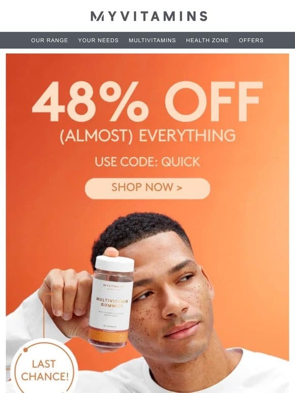 Almost everything on site is 48% off