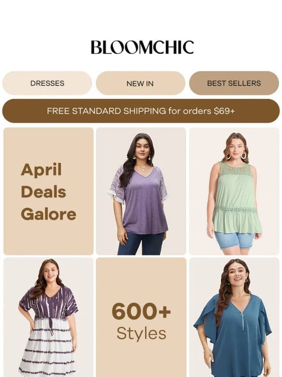 April Fashion Feast: 600+ Styles from $10.80!