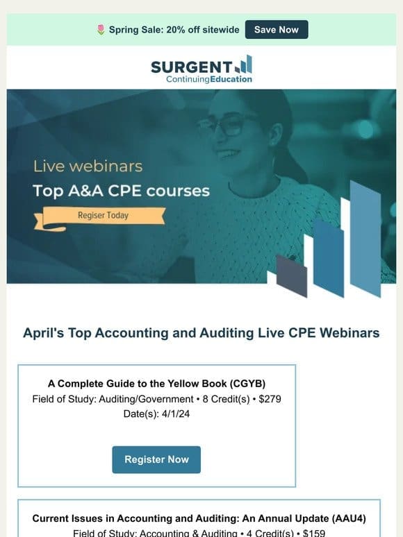 April’s top Accounting and Auditing live CPE webinars