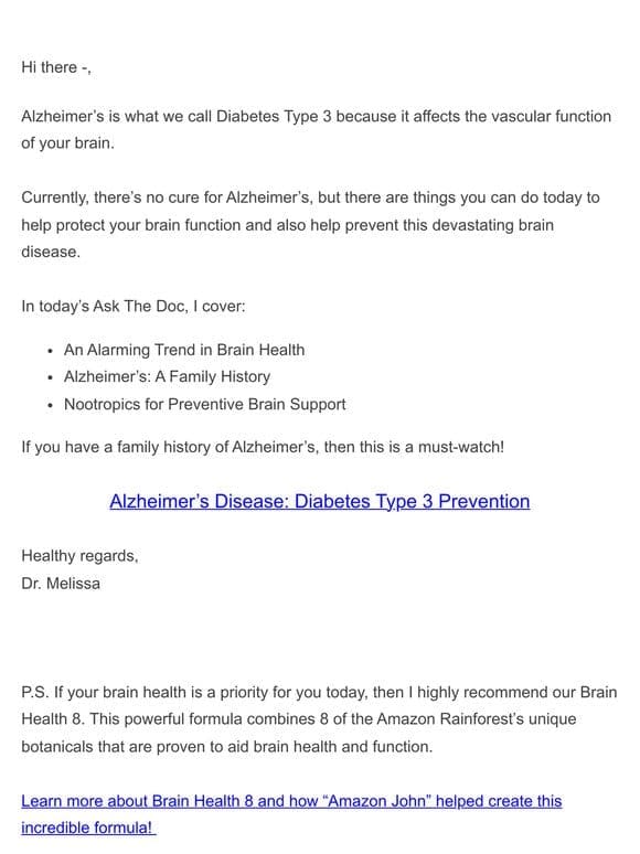 Ask The Doc: Alzheimer’s Prevention