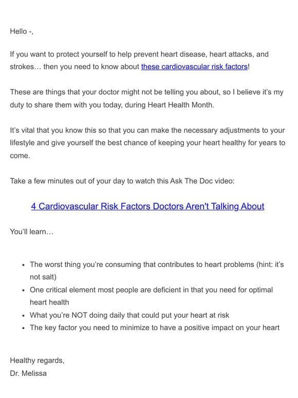 Ask the Doc: Cardiovascular Risk Factors