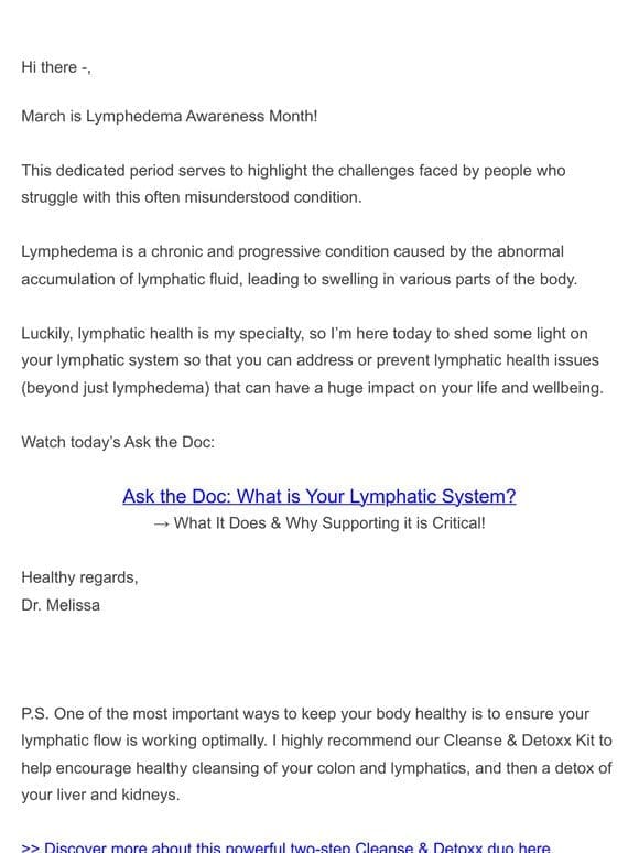 Ask the Doc: What is your lymphatic system?