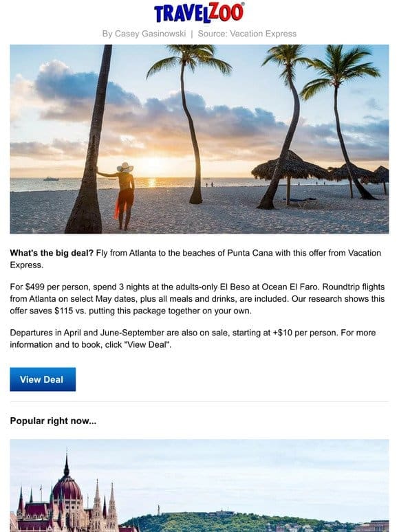 Atlanta to Punta Cana: adults-only escape for $499