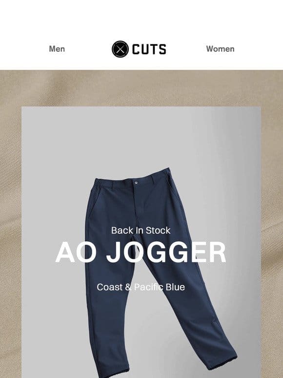 BACK IN STOCK: AO Jogger Coast & Pacific Blue