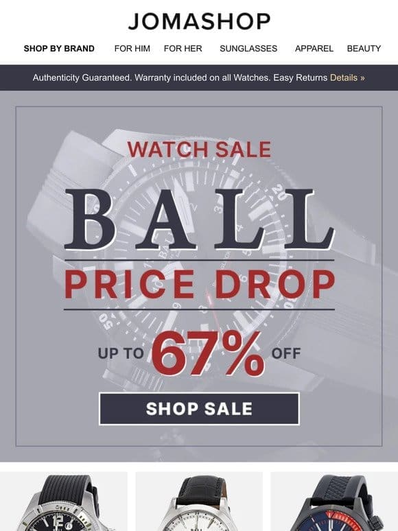BALL WATCHES ⚫ PRICE DROP! (67% OFF)