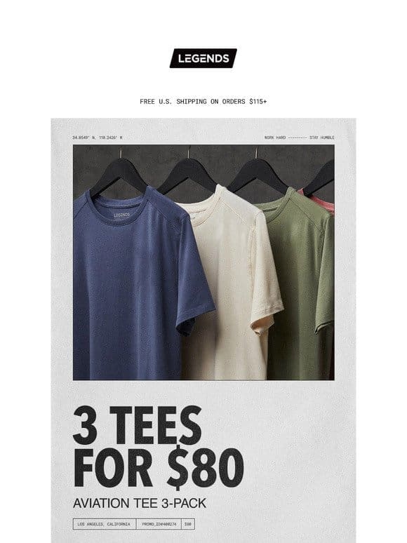 BIG Deal   3 Tees for $80