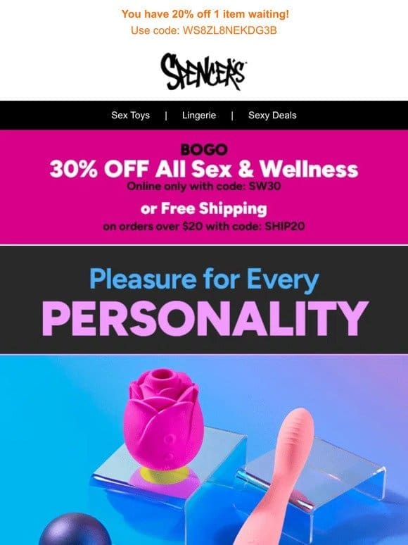BOGO 30% off sex toys for YOU