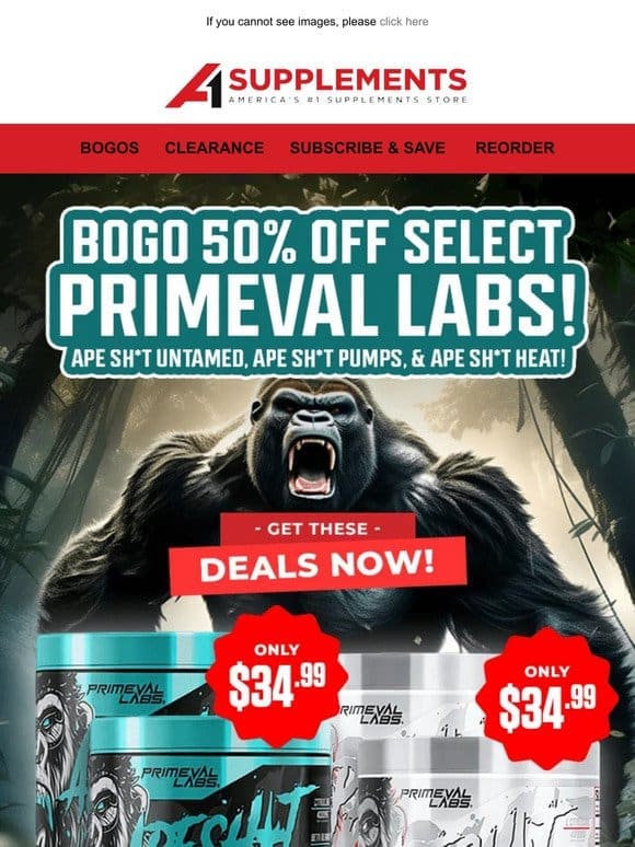 BOGO 50% Off Select Primeval Labs!
