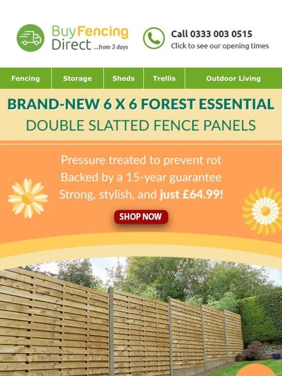 BRAND-NEW 6×6 Forest Essential Double Slatted Panel! Shop now