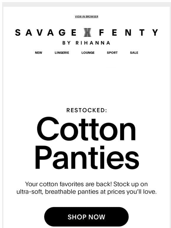 Back in Stock: Cotton Panties!