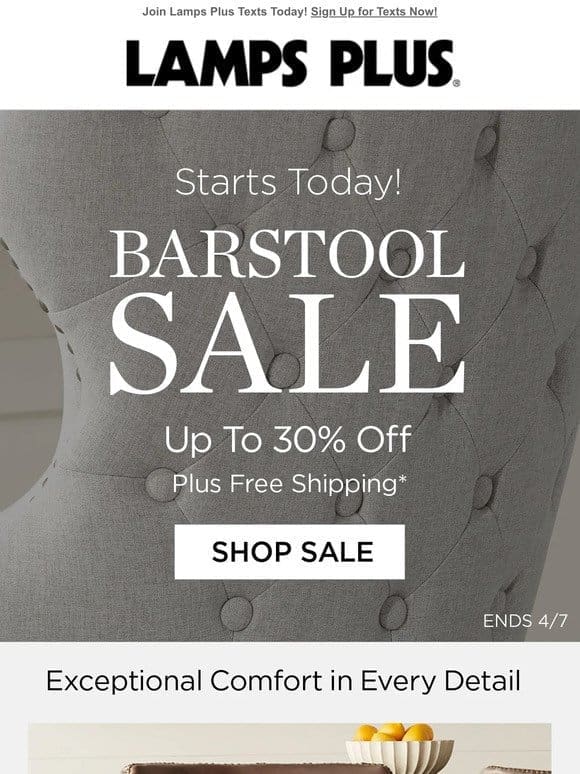 Barstool Sale Up to 30% Off – Starts Today!