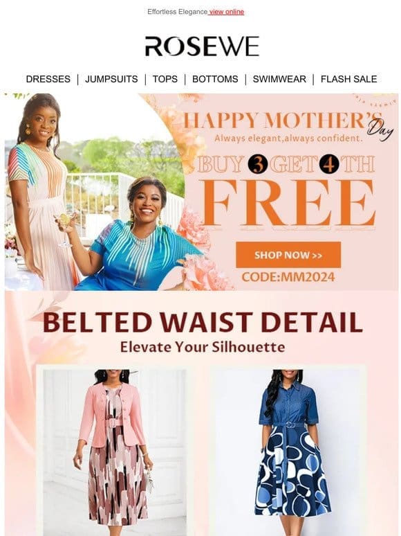 Belted waist detail: 4TH FREE!