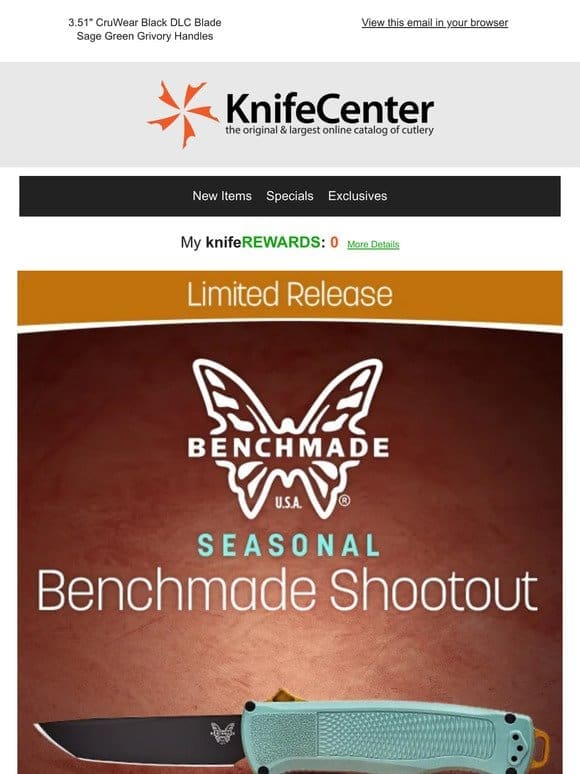 Benchmade Limited Sage Shootout | In Stock & Shipping!