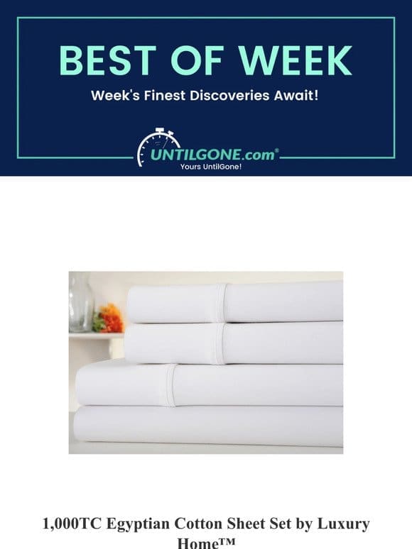Best of the Week – 75% Off 1，000TC Egyptian Cotton Sheets