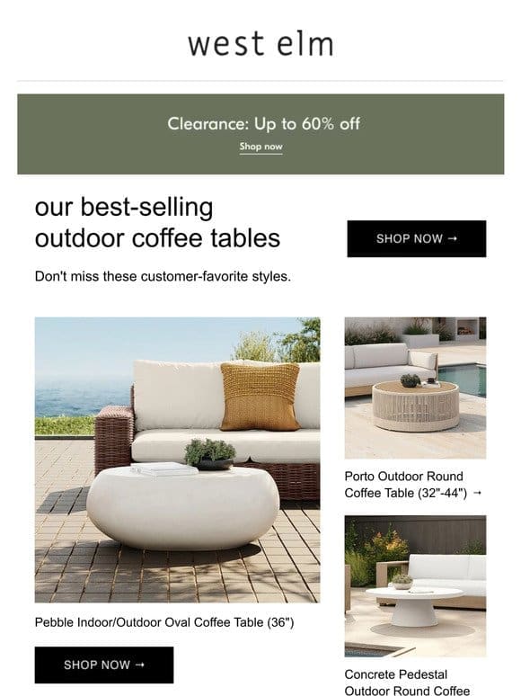 Best-selling outdoor coffee tables you need to see + up to 60% off clearance!