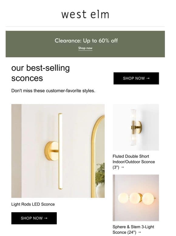 Best-selling sconces you need to see + up to 60% off clearance!