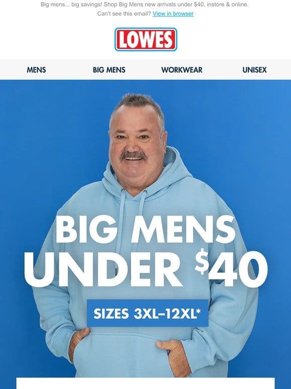 Big Mens styles UNDER $40   | Shop instore & online
