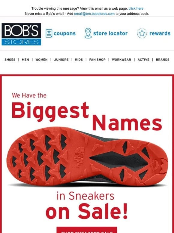 Biggest Names in Sneakers on SALE!