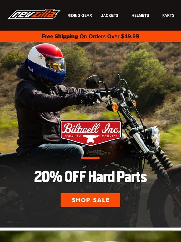 Biltwell Sale! 20% Off Hard Parts & Select Helmets