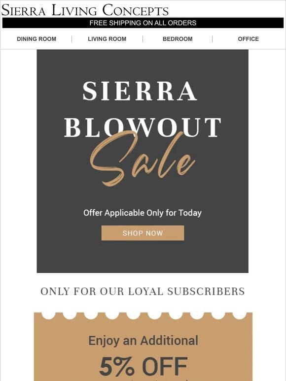 Blowout Special 5% Off >> Just For You