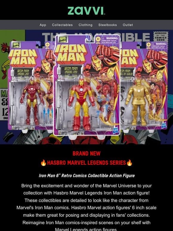 Brand New! Iron Man Retro Comics Hasbro Launches