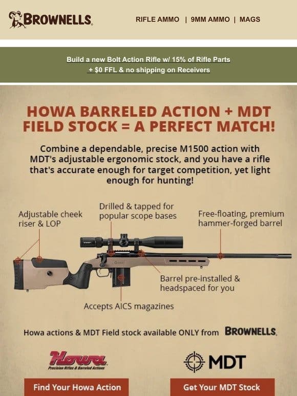 Build a rifle w/ premium products from Howa & MDT