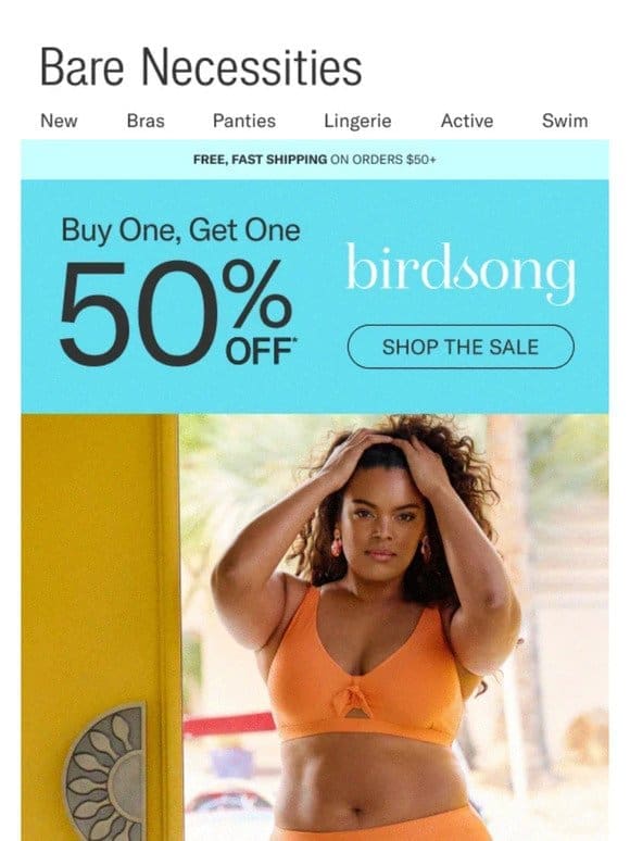 Buy One， Get One 50% OFF Birdsong Swim