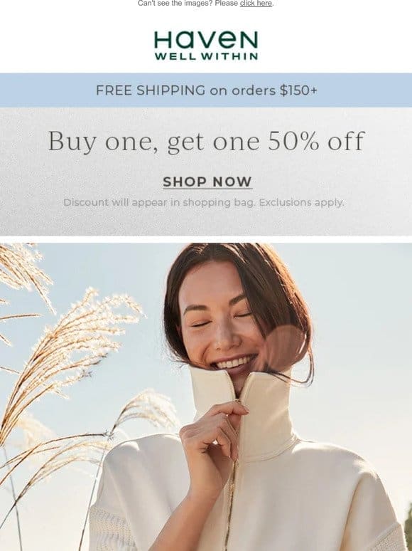 Buy One， Get One 50% Off + Easy One-Color Outfits