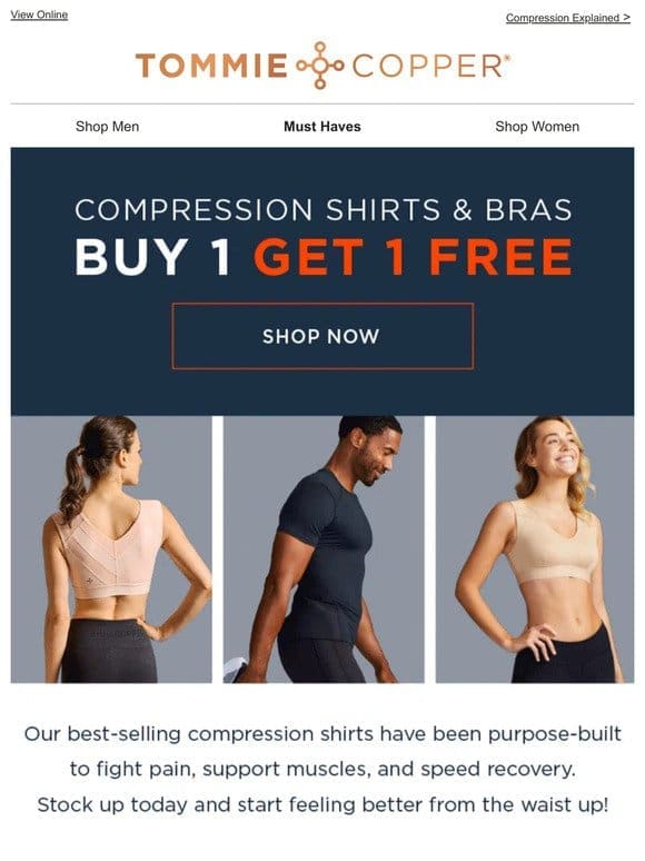 Buy ☝️ Get ☝️ FREE Compression Shirts & Bras