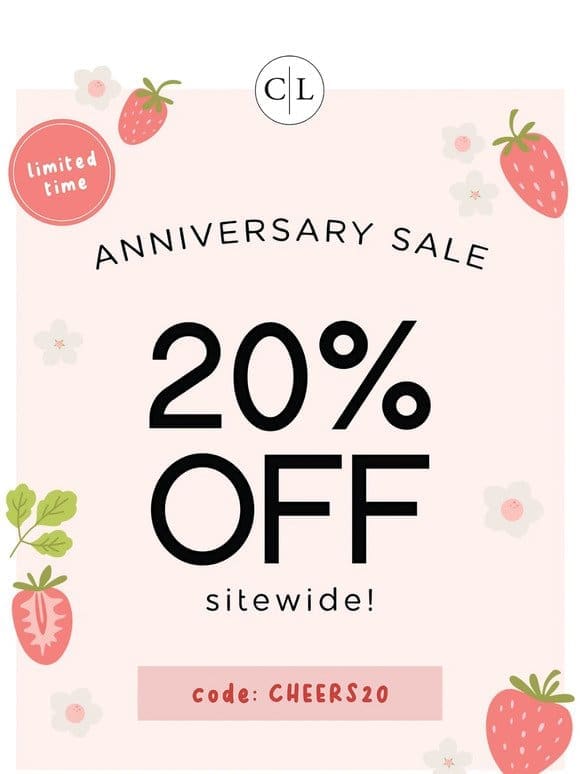 CHEERS to US!✨20% OFF for YOU!