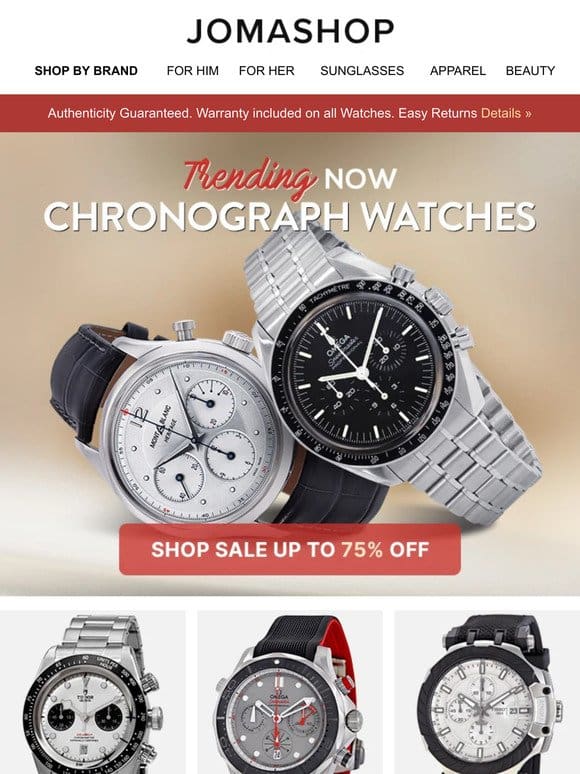 CHRONOGRAPH WATCHES SALE (UP TO 75% OFF)