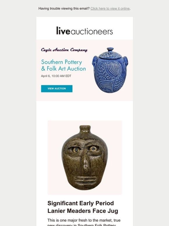 Cagle Auction Co. | Southern Pottery & Folk Art Auction