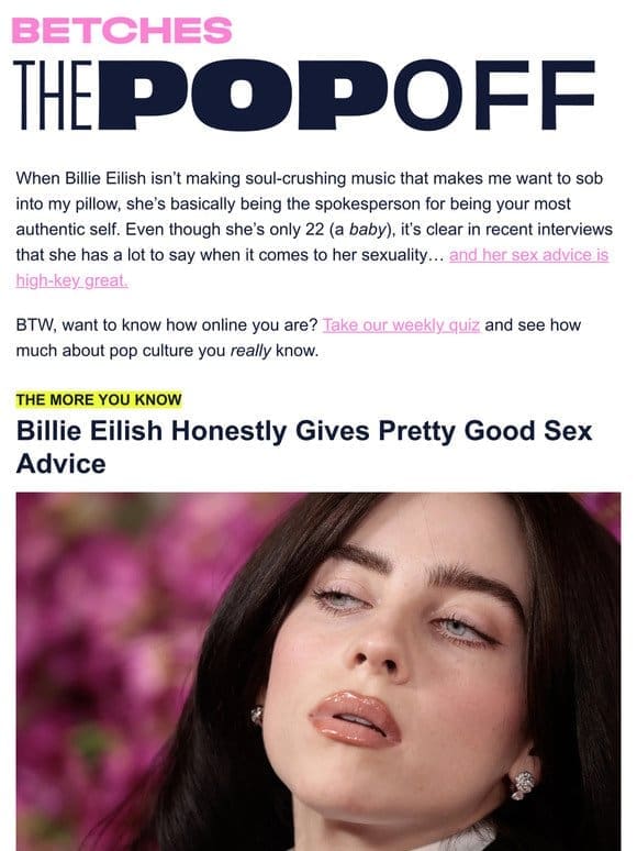 Can’t ralk RN， busy thinking about Billie Eilish’s Rolling Stone interview