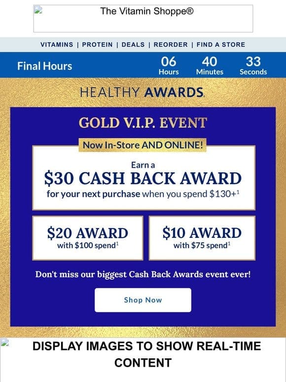 Cash Back Awards after dark
