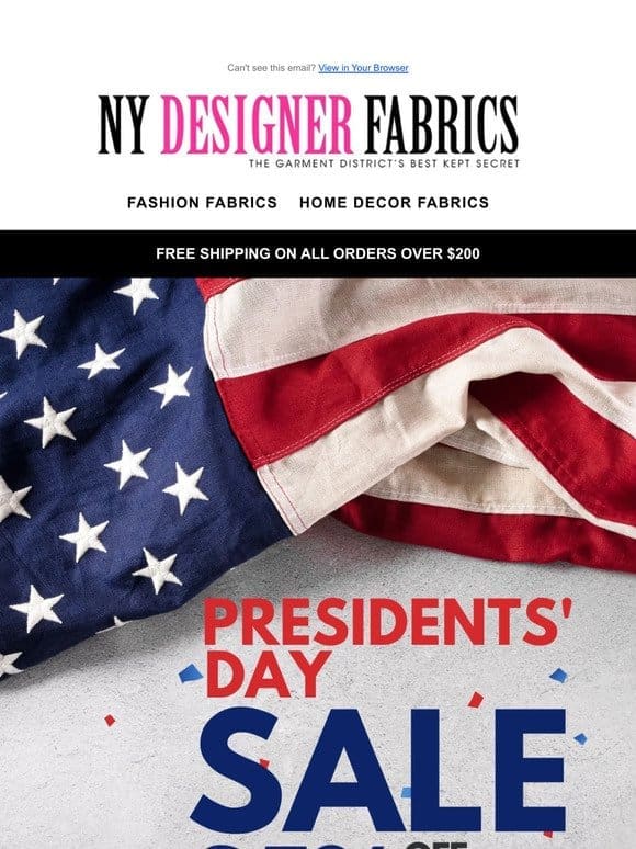 Celebrate President’s Day Sale with 25% off Site Wide