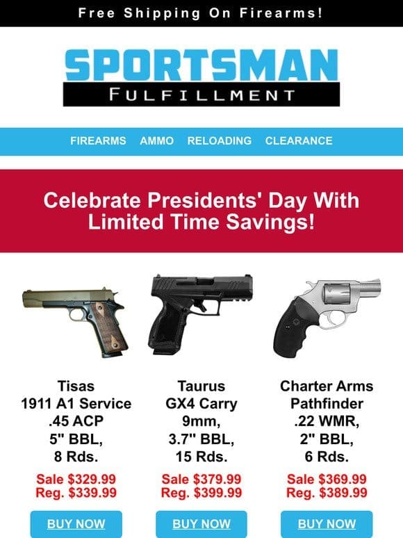 Celebrate Presidents’ Day with Limited Time Savings!