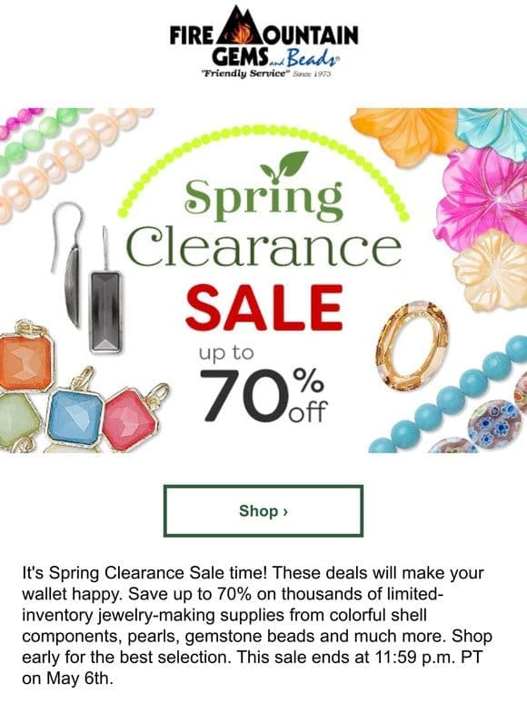 Celebrate Spring With up to 70% Off Jewelry-Making Supplies