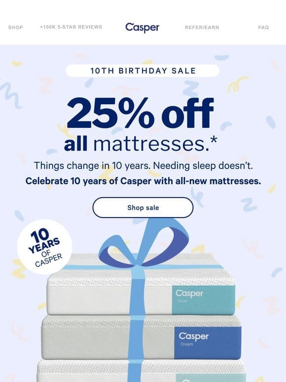 Celebrate our birthday with 25% off  .