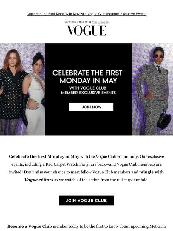Celebrate the First Monday in May with Vogue Club