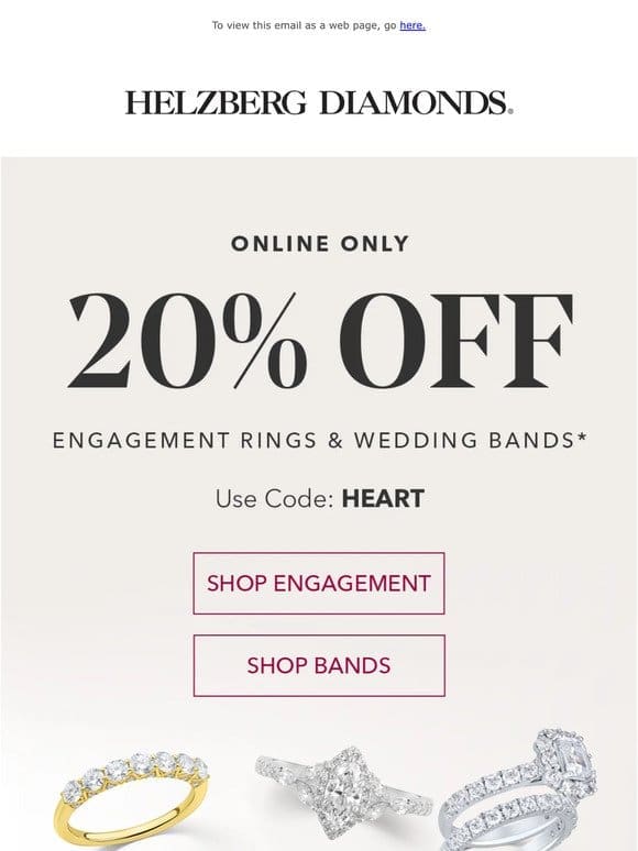 Celebrate your romance with 20% off